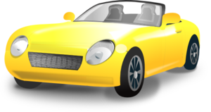 Yellow Convertible Sports Car Clip Art